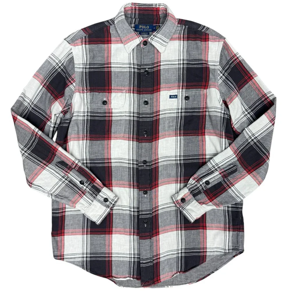 EUC Men's POLO RALPH LAUREN Classic Fit Lined Plaid Flannel Shirt | Size‎ M